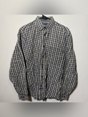 Juliany Uomo gray plaid button up long sleeve shirt